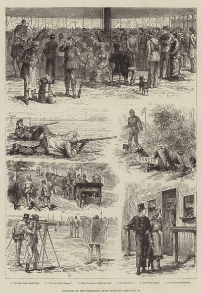 Bocetos del encuentro de rifles de Wimbledon de Johann Nepomuk Schonberg